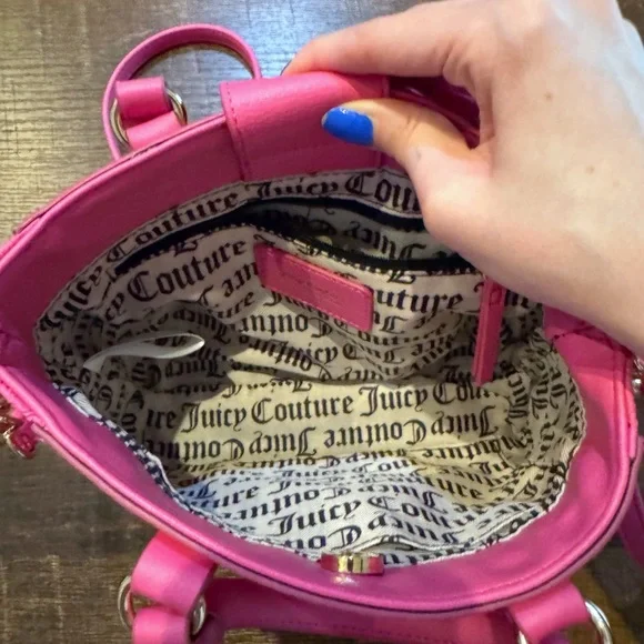 Juicy Couture Girls Night Out Mini Tote Purse Hot Pink - Picture 5 of 5
